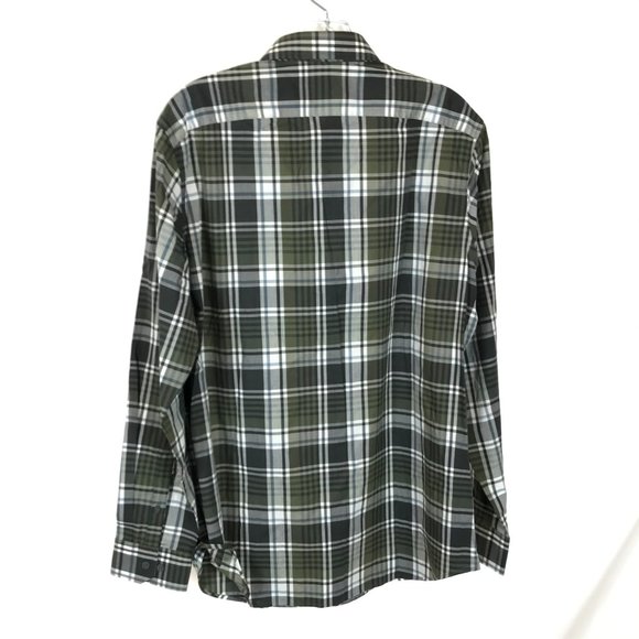 NWT Mens Size Medium Banana Republic Plaid Button Front Classic Dress Shirt Top - Picture 3 of 3